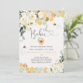 Oh Babee Greenery White Floral Baby Dusche Einladung (Stehend Vorderseite)