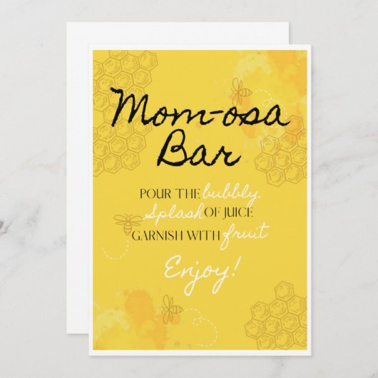 Oh Babee Mama-osa-Bar-Tafelkarte (Vorne/Hinten)