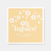 Oh Babies boho Daisy gelbe Zwillinge Babydusche Serviette (Vorderseite)