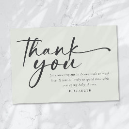 Oh Babies bringen grüne Minimalistische Babydusche Dankeskarte