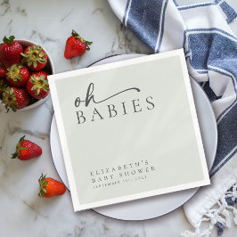 Oh Babies bringen grüne Minimalistische Babydusche Serviette