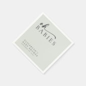 Oh Babies bringen grüne Minimalistische Babydusche Serviette (Ecke)