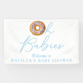Oh Babies Donut Sprinkle Twin Baby Dusche Willkomm Banner (Horizontal)