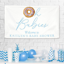 Oh Babies Donut Sprinkle Twin Baby Dusche Willkomm Banner