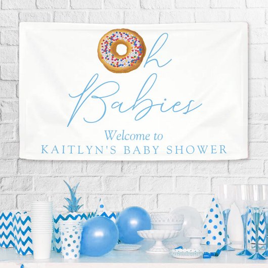Oh Babies Donut Sprinkle Twin Baby Dusche Willkomm Banner