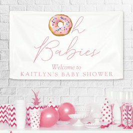 Oh Babies Donut Sprinkle Twin Baby Dusche Willkomm Banner