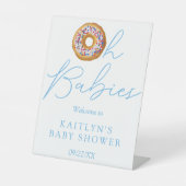 Oh Babies Donut Sprinkle Twin Baby Dusche Willkomm Sockelschild (Vorderseite)