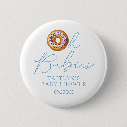 Oh Babies Donut Sprinkle Twin Boys Baby Dusche Button (Vorderseite)