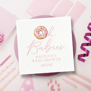 Oh Babies Donut Sprinkle Twin Girls Babydusche Serviette
