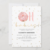 Oh Babies Donut & Sprinkles Gold Girl Baby Dusche Einladung (Vorderseite)