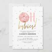 Oh Babies Donut & Sprinkles Gold Girl Baby Dusche  Einladung (Vorderseite)