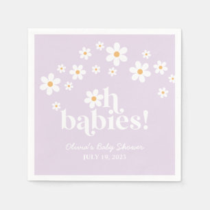 Oh Babies! Gänseblümchen-Lila-Baby-Party Serviette
