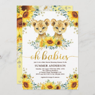 Oh Babies   Lion Twins Sonnenblumendusche Einladung