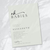 Oh Babies Sage Green Minimalistisch Script Baby Du Einladung