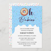 Oh Babies Sprinkle Donut Twins Baby Boy Dusche Einladung (Vorne/Hinten)