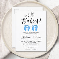 Oh Babies Twins Baby Dusche Einladung Postkarte