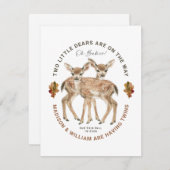 Oh Babies Twins On The Way Cute Twin Deer Fawns Einladung (Vorne/Hinten)