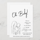 "Oh Baby!" 2024 Babydusche Einladung (Vorne/Hinten)