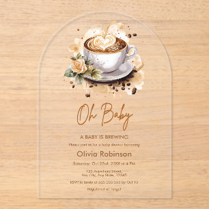 Oh Baby A Baby Braut Brown Coffee Baby Dusche Acryleinladungen