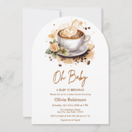 Oh Baby A Baby Braut Brown Coffee Baby Dusche Einladung