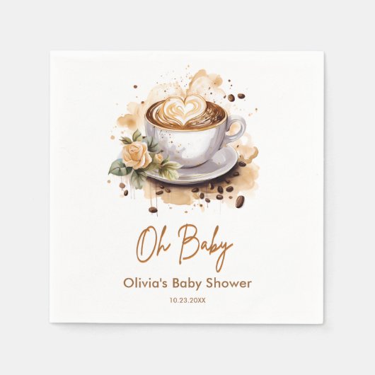 Oh Baby A Baby Braut Brown Coffee Baby Dusche Serviette (Vorderseite)