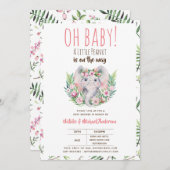 Oh Baby A Little Peanut Boho Elephant Baby Dusche Einladung (Vorne/Hinten)
