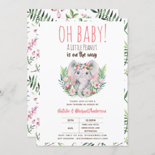 Oh Baby A Little Peanut Boho Elephant Baby Dusche Einladung