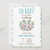 Oh Baby A Little Peanut Boho Elephant Baby Dusche Einladung (Vorderseite)
