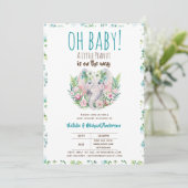Oh Baby A Little Peanut Boho Elephant Baby Dusche Einladung (Stehend Vorderseite)