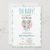 Oh Baby A Little Peanut Elephant Baby Shower Boho Einladung (Vorderseite)