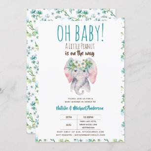 Oh Baby A Little Peanut Elephant Baby Shower Boho Einladung