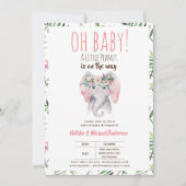 Oh Baby A Little Peanut Elephant Baby Shower Boho Einladung (Vorderseite)