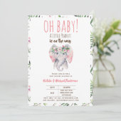 Oh Baby A Little Peanut Elephant Baby Shower Boho Einladung (Stehend Vorderseite)