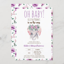 Oh Baby A Little Peanut Elephant Baby Shower Boho Einladung
