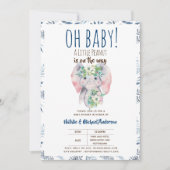 Oh Baby A Little Peanut Elephant Boho Floral Chic Einladung (Vorderseite)