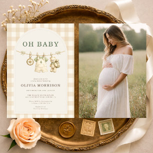 Oh Baby Abenteuer wartet Foto Baby Shower Einladung