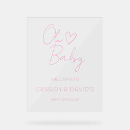 Oh Baby Acrylic Babyduschzeichen Acrylschild