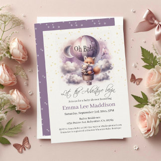 Oh Baby Adventure erwartet Fox in Hot Air Ballon Einladung