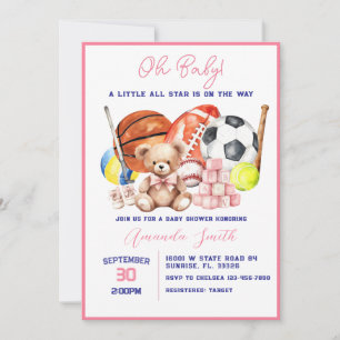 Oh Baby ALL STAR SPORT Babyparty-Einladung Einladung