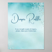 Oh Baby Aqua Blue Baby Dusche Windeln Tombola-Zeic Poster (Vorne)
