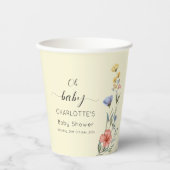 Oh, Baby! Aquarell Wildblume Babydusche Pappbecher (Vorderseite)