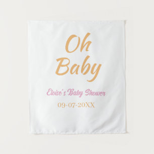 OH BABY BABY BABYPARTY ORANGE LILA EINFACH MINIMAL WANDTEPPICH