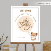 Oh Baby - Baby Dusche Willkommenspender - Ballon Poster