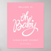Oh Baby - Baby Dusche Willkommenspender - Pink Poster (Vorne)