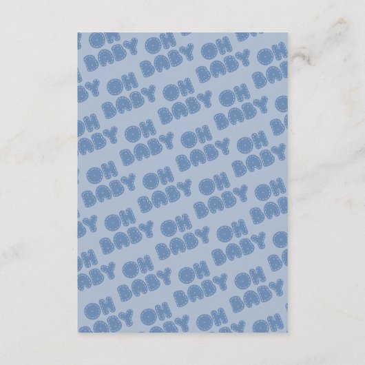 Oh Baby | Baby Shots Dusty Blue Boy Buchanfrage Begleitkarte (Rückseite)