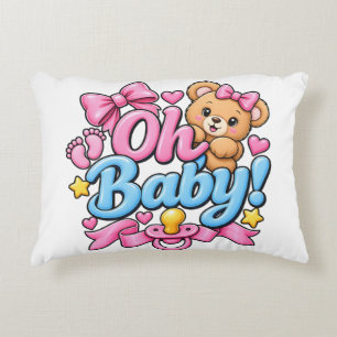 Oh Baby! Baby Shower Feier Design Dekokissen
