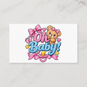 Oh Baby! Baby Shower Feier Design Visitenkarte