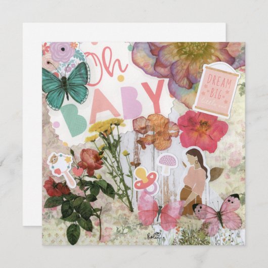 Oh, Baby! Babydusche Flat Grußkarte (Vorne/Hinten)