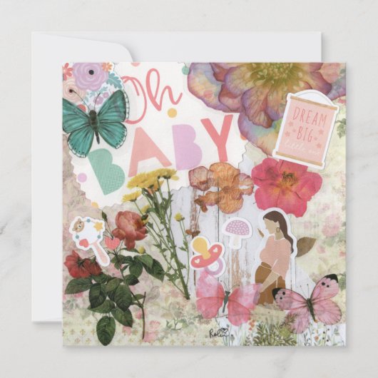 Oh, Baby! Babydusche Flat Grußkarte (Vorderseite)