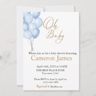 Oh Baby- Balloon Baby Baby-Party Einladung